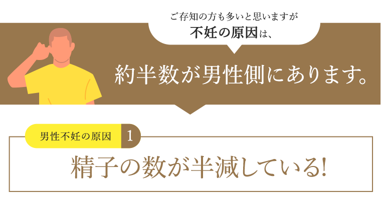 不妊の原因は男性側にあります。